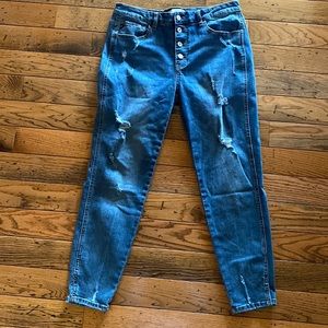 KanCan distressed button jeans